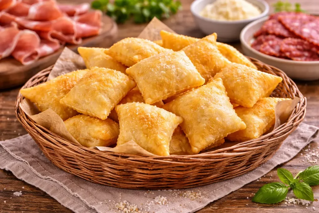 gnocco fritto in a basket