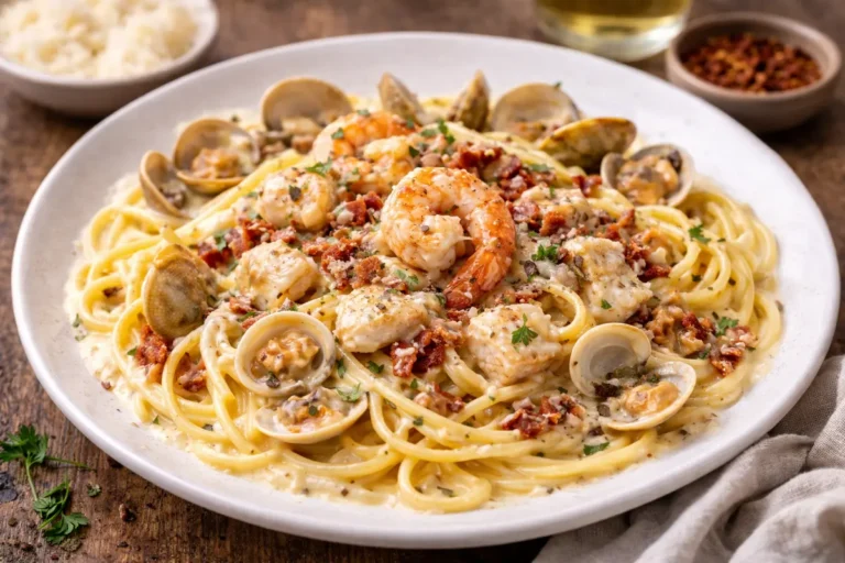 Seafood carbonara