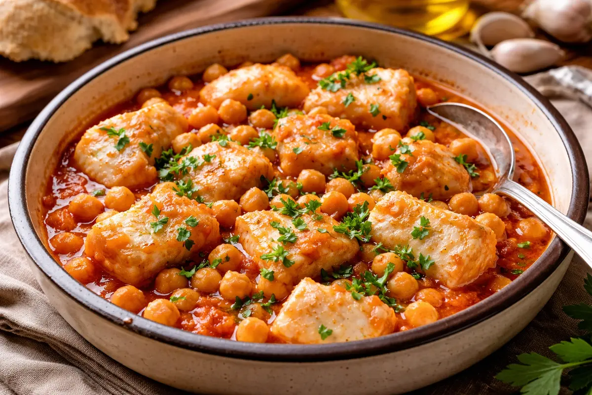 Italian Salted Cod with chickpeas