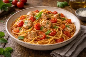 swordfish pasta and mint